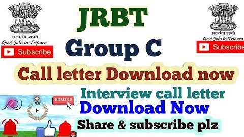 JRBT Group C Call Letter Download now|| Interview|| Venue|| 2022||