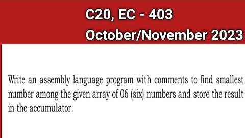 //C20, EC - 403, October/November 2023, 10 marks question in Telugu//diploma//microprocessors//ECE//