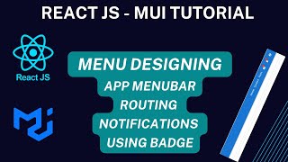 Application Menu Bar with routing | React JS - MUI Tutorial