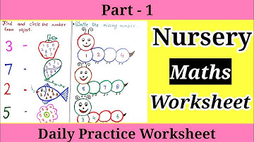 Nursery Maths worksheet || Maths  Worksheet for Playgroup and Nursery