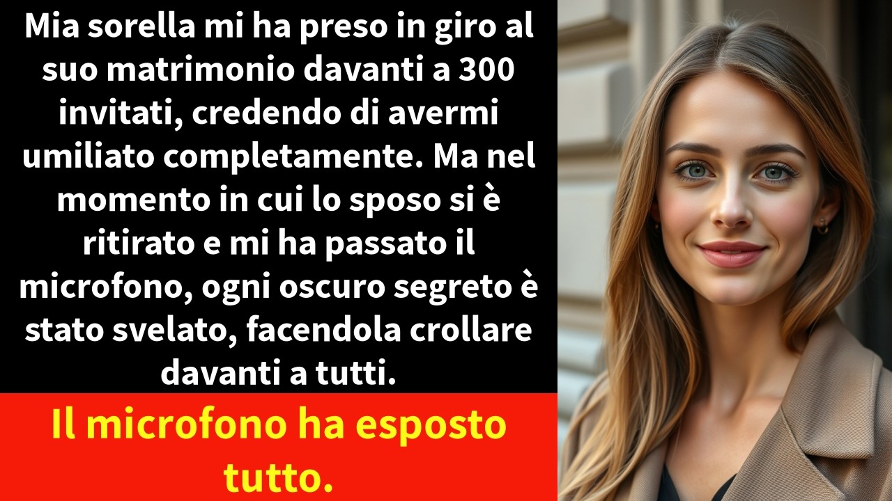 Trecento invitati trattenevano il fiato mentre mia sorella Stefanie puntava il riflettore su di me e rideva. "Carlotta, spero davvero che prendere il bouquet ti porti fortuna, dopo quello che è...