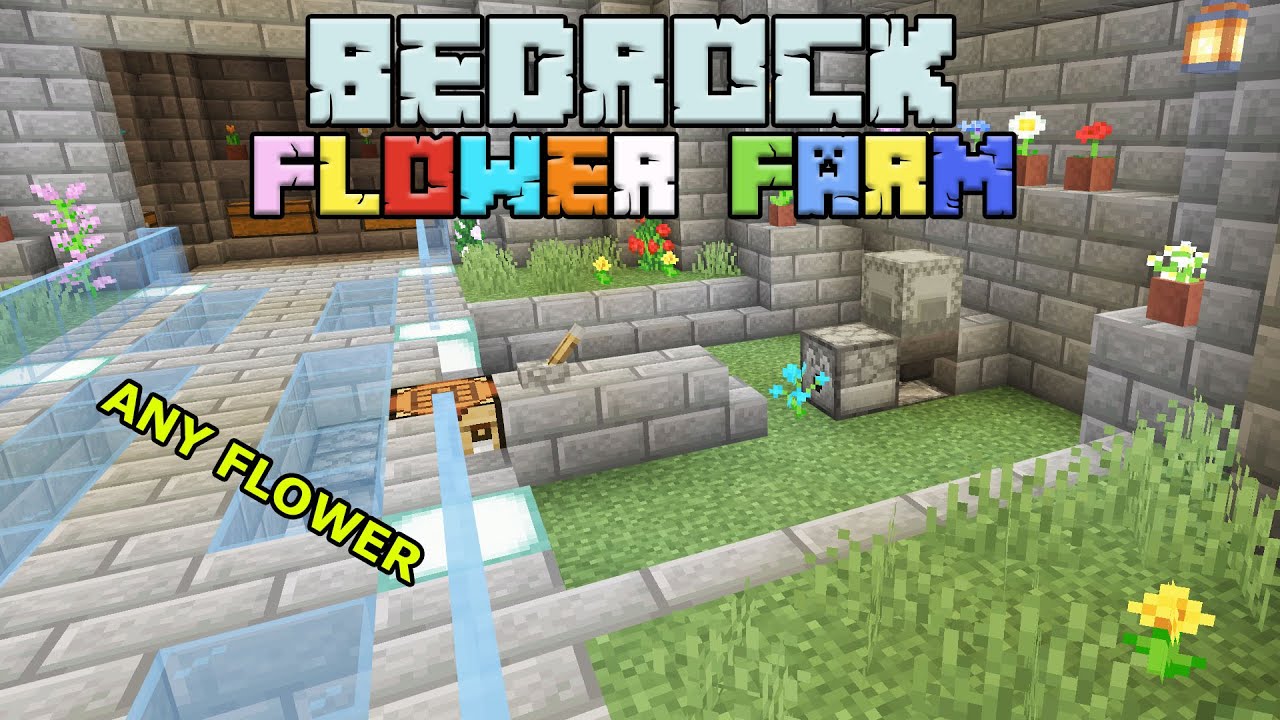 Minecraft Bedrock Flower Farm Tutorial! Any Flower! MCPE xbox PC