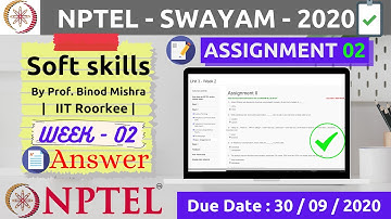 NPTEL | Soft Skills | Week 2 | Assignment 2 Answer | Nptel assignment answers