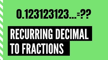 How to convert recurring decimal to fractions using Geometric Progression