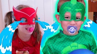 PJ Masks in Real Life  Taking Care Of The Babies  PJ Masks Official