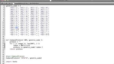 Translation from DNA to protein, Python