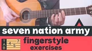 Video voorbeeld van "SEVEN NATION ARMY // Travis Picking Fingerstyle Guitar // Tutorial Lesson Tabs"