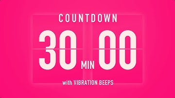 30 Minute Countdown Timer 💓 Flip Clock with Vibration Beeps
