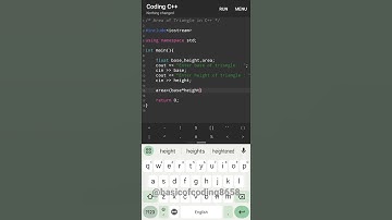 #5 Find area of triangle in C++ ॥ Area of Triangle #basicofcoding#coding#cpp#shorts#new#learncoding
