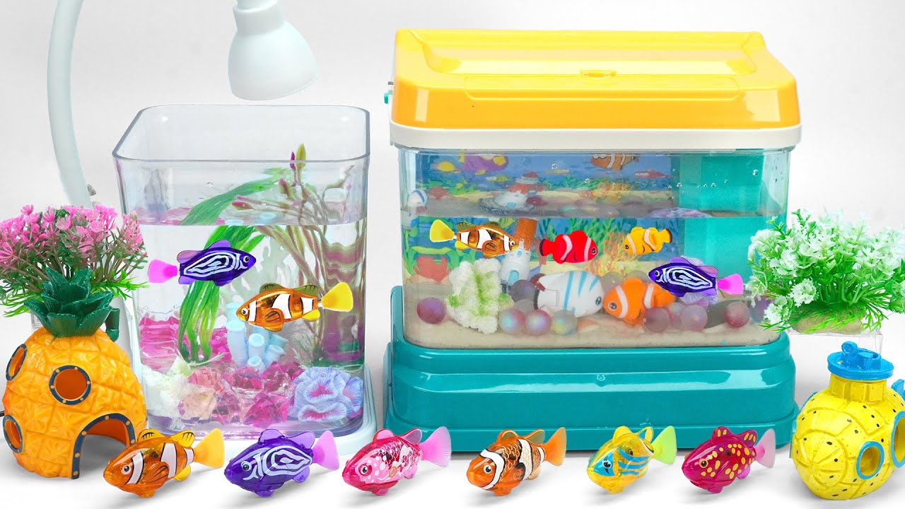 [toy asmr] Pearl Fish Tank Toy Set ASMR - Oddly Satisfying Unboxing, No Talking 🐠  Toy Review