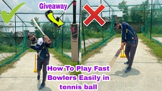 How To Play Fast Bowlers Easily in Tennis Ball || Fast Bowler Ko Kaise Khele | Cricket Bat Giveaway screenshot 4