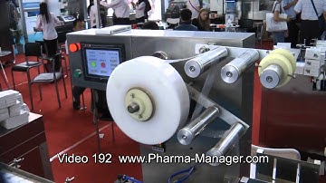 Automatic Packing Machine for group packaging of cardboard boxes. Video 192 www.Pharma-Manager.com