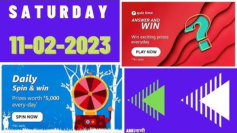 Amazon Today Quiz Answers || Amazon Daily Quiz Answers Today || 11 February 2023 || Saturday || APay