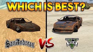 GTA 5 RUSTY RUINER VS GTA SAN ANDREAS RUSTY RUINER : WHICH IS BEST