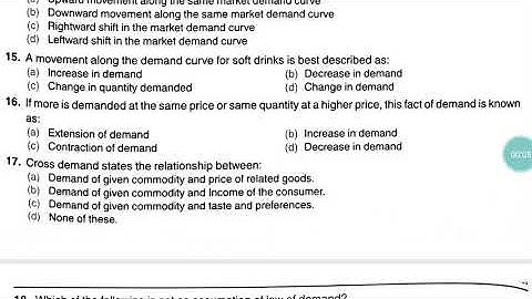 Chapter-3, Demand, Multiple Choice Questions (2)