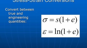 Mechanisms of Deformation & True Stress-Strain