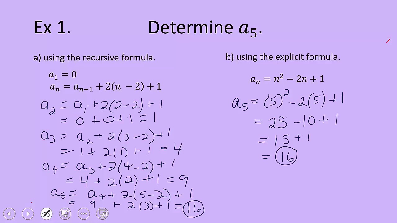 Recursive vs. Explicit Formulas