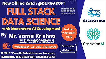 FULL STACK DATA SCIENCE Offline Training @ DURGASOFT