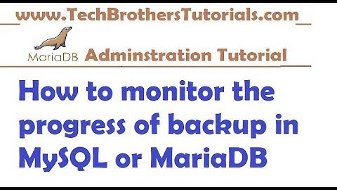 How to monitor the progress of backup in MySQL or MariaDB - MariaDB Tutorial