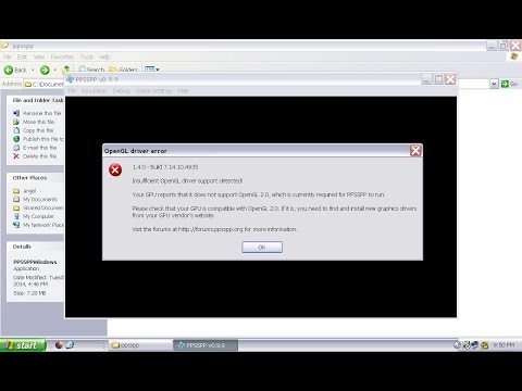 PPSSPP ERROR -- Insufficient OpenGL Driver Support Detected! ||| Fixed ||| OpenGL 2.0 Error Solved