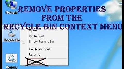 Recycle Bin Remove Properties from the context menu