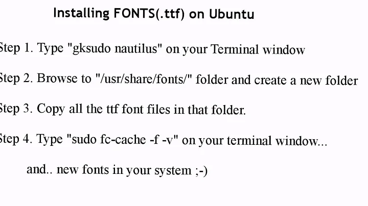 How to add ttf fonts on ubuntu