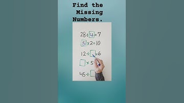 Find the Missing Numbers # Division ➗️ and Multiplication ✖️