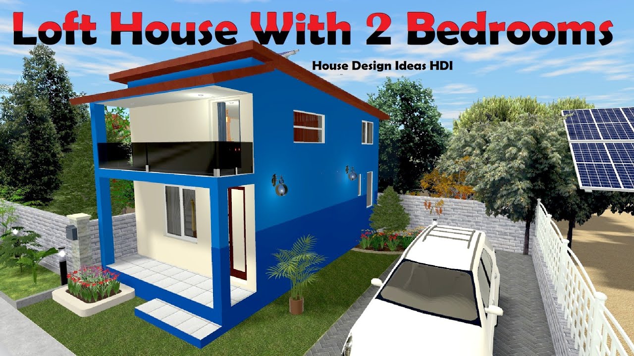 Bloxburg loft house design with 2 bedrooms. Tiny Loft house design