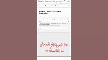 12. popitem() Method for Python Dictionaries