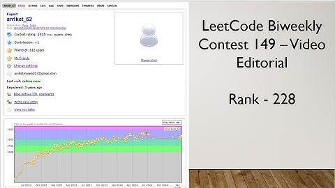 Leetcode Biweekly contest 149 - Video Editorial | Global Rank - 228