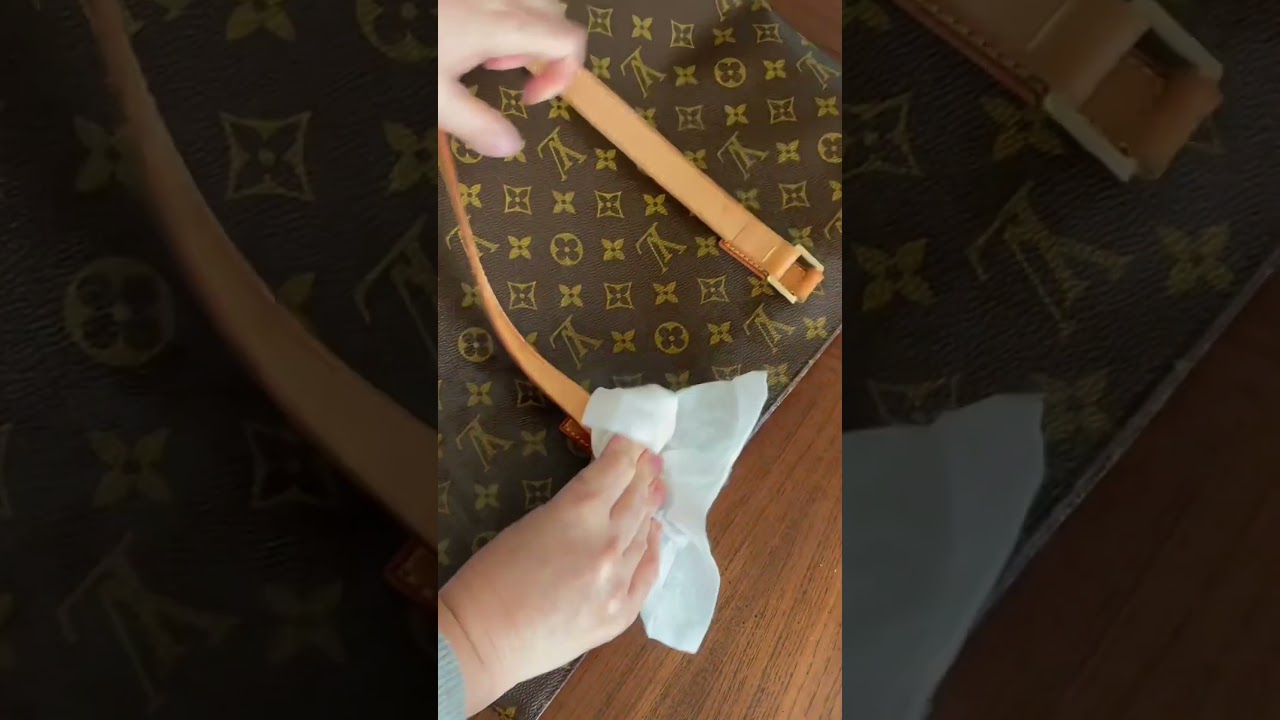 BEFORE AND AFTER How to Clean the Canvas on My Louis Vuitton Handbag ​⁠#diy  #howto 