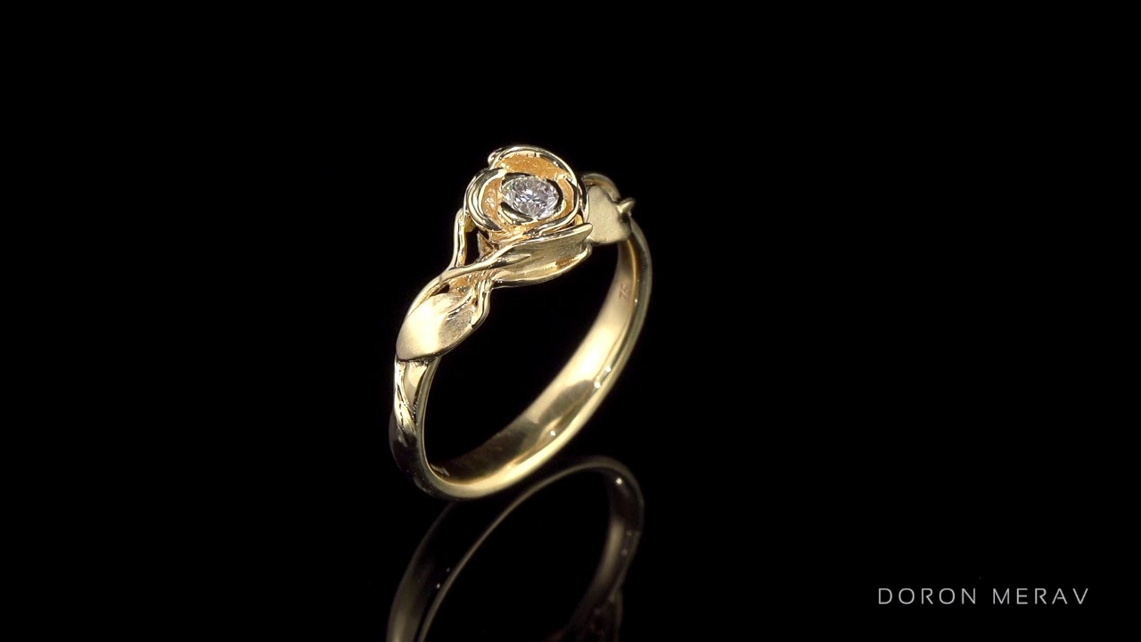 Rose Engagement Ring Set with Diamond