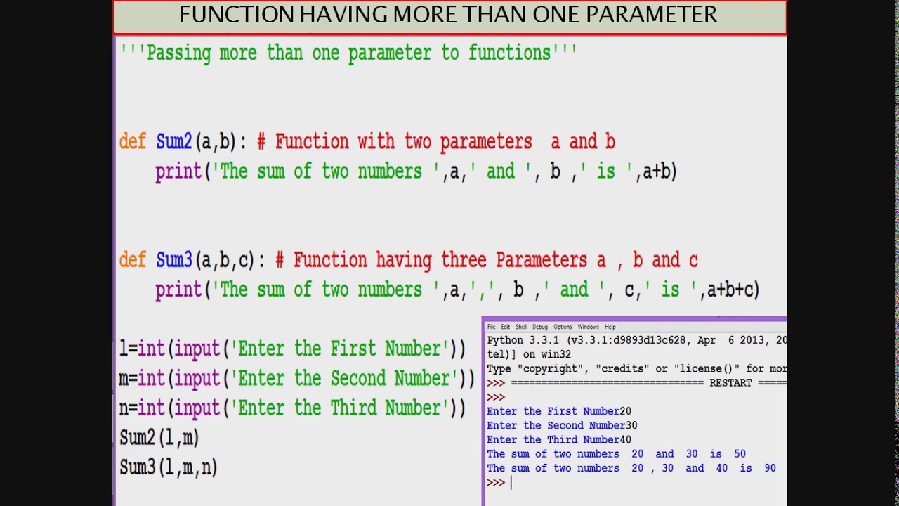 PARAMETERS IN FUNCTION PART III #4 - YouTube