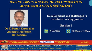 DAY-1(1)One week Faculty Development Programme on "RECENT DEVELOPMENTS IN MECHANICAL ENGINEERING"