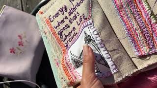 How I use blanket stitch to sew a patch into my stitch journal