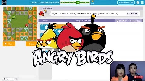 How to Code ANGRY BIRDS in Code.org: Course B Lesson 7: Programming in Maze Puzzle 8-11