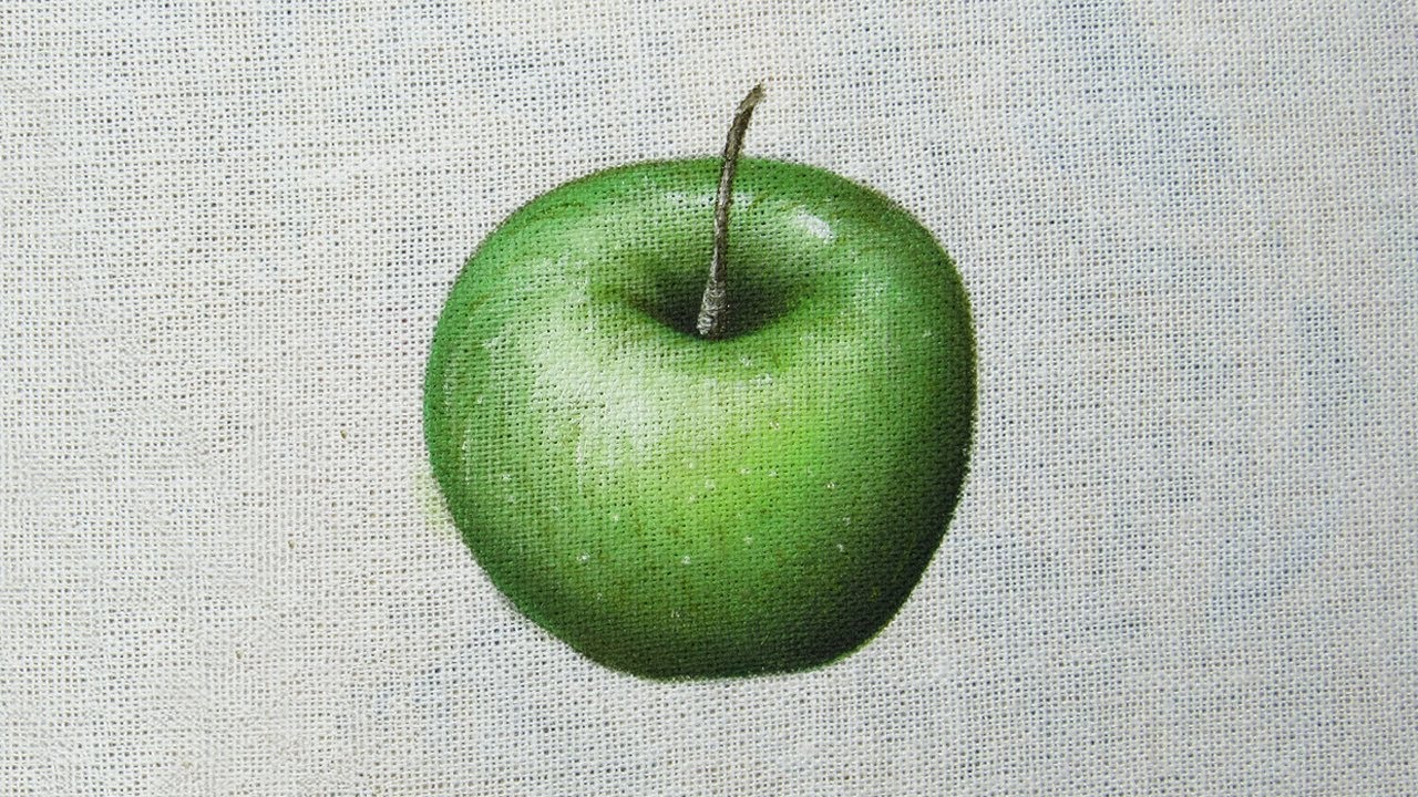 Como pintar uma Maçã verde