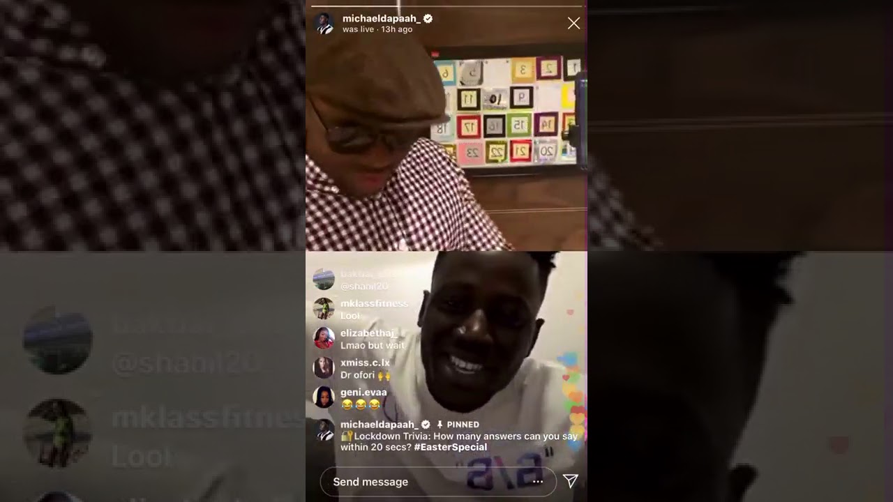MICHAEL DAPAAH ON IG LIVE WITH FATHER DMW