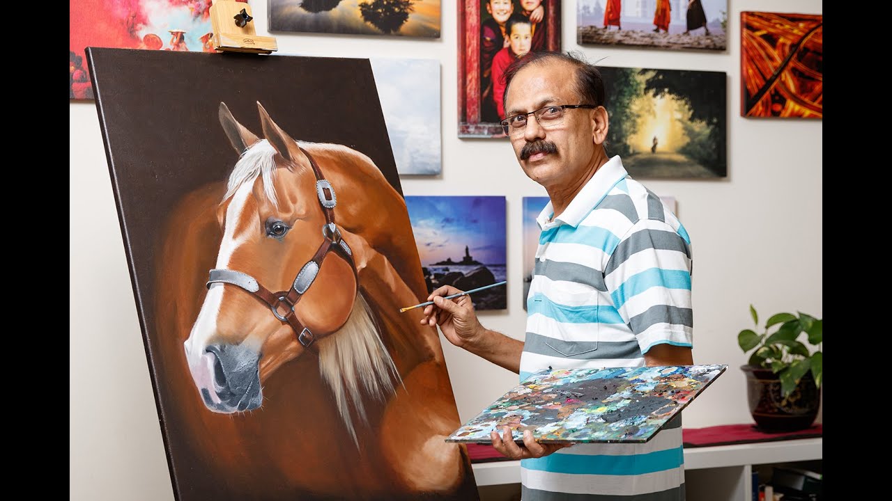Realistic Horse Oil Painting on Canvas - Speed Painting