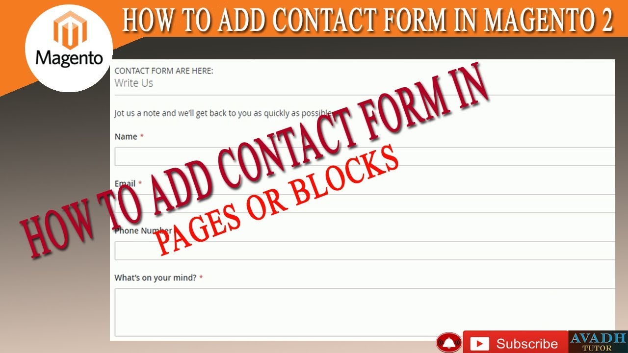 how to add contact form in blocks or pages  magento contact form  setup  contact in magento