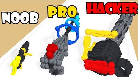 NOOB vs PRO vs HACKER - Human Gun! | Satisfying Games (Android,iOS)