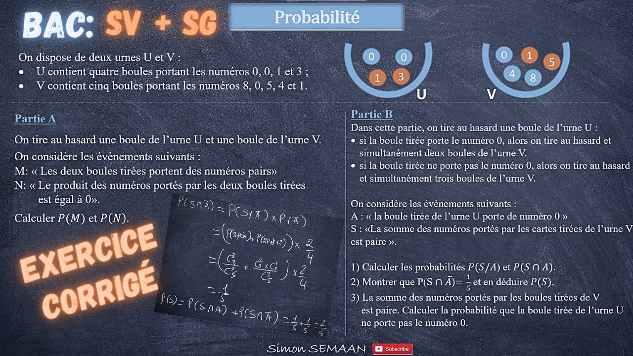 Probabilité conditionnelle 3 - Bac Libanais SV et SG - Exercice corrigé