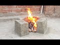 Building effortless Outdoor Firewood Stove with cement/ DIY conventional pentagonal firewood stove