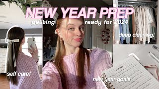 NEW YEAR PREP | getting ready for 2024 💌 self care, deep cleaning, new year goals, etc.