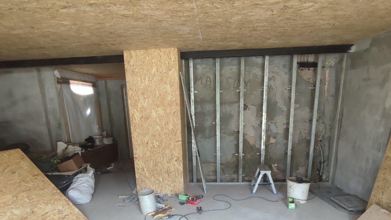 Обустройство гаража ч2.Зашивка стен в гараже OSB. - YouTube