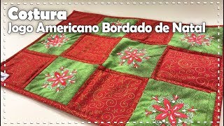 JOGO AMERICANO BORDADO DE NATAL