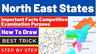 How To Draw North Eastern States | How To Draw North East India Map | How To Draw North East Map |