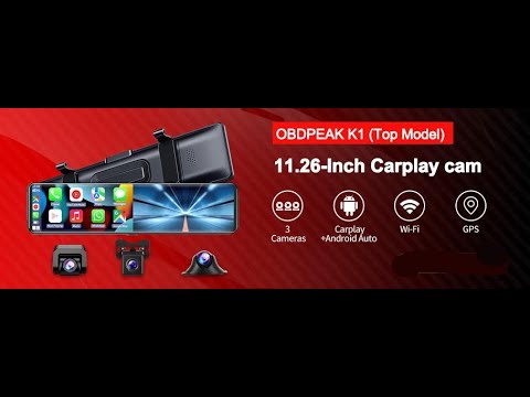 OBDPEAK H6 Rearview Mirror with GPS, WiFi, Rearview Camera/Park Assist ...