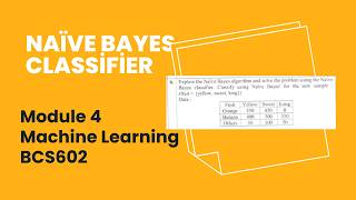 Famous BCS602 Machine Learning VTU PYQ | Classify Yellow, Sweet, Long Using Naïve Bayes Profile