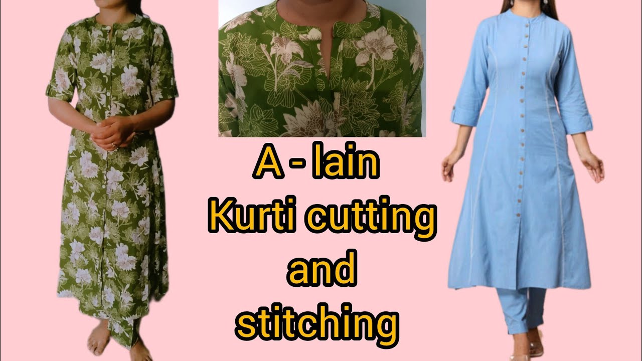 A- Line Kurti Cutting And Stitching Full Tutorial// Kurti Cutting And Stitching Perfect 